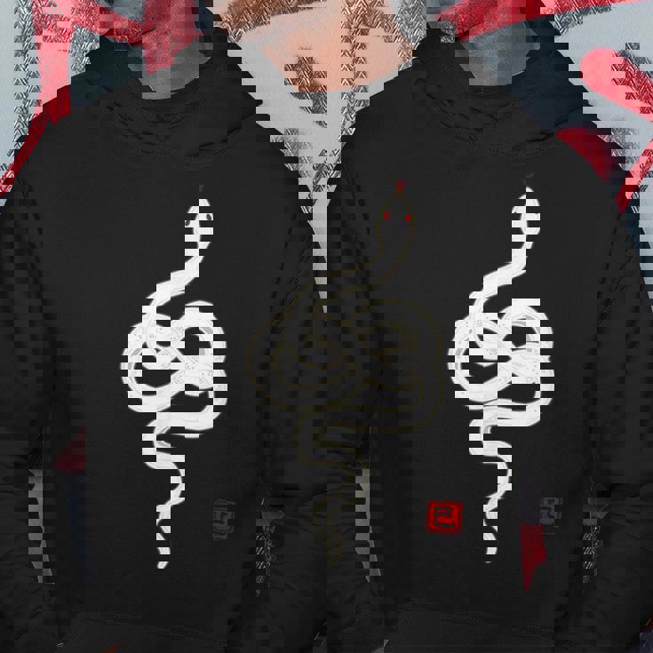 縁起の良い白蛇デザイン 幸運を願うお守り パーカー 面白い贈り物