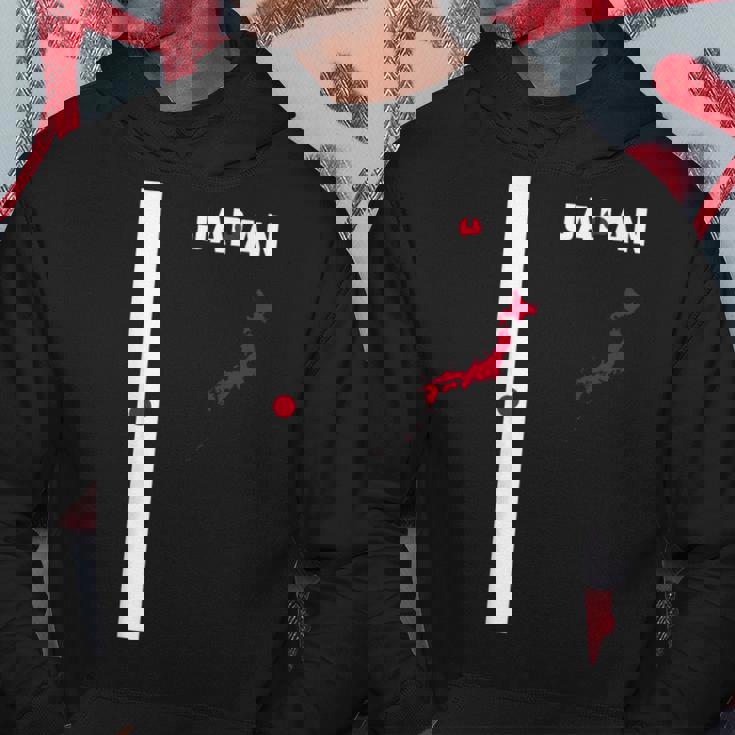 縦型日本国旗、文字「Japan」&シルエットマップ パーカー 面白い贈り物