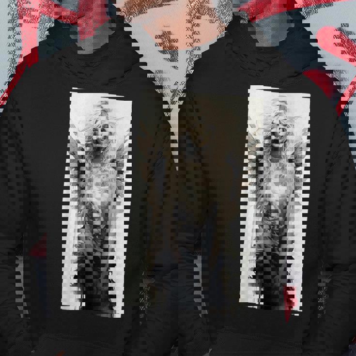 美しい天使 白黒ヴィンテージアート パーカー 面白い贈り物