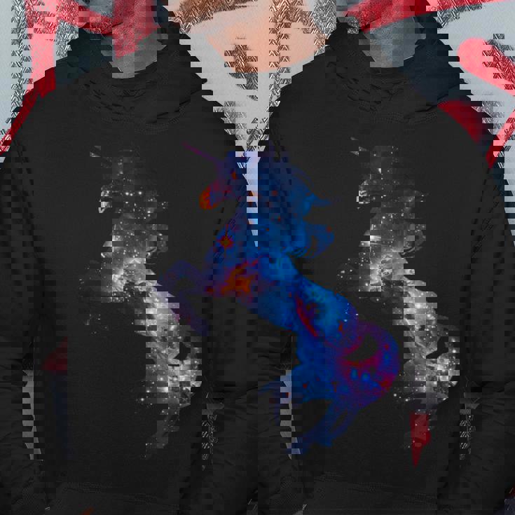 美的シルエット 夢のような宇宙 銀河 ユニコーン パーカー 面白い贈り物