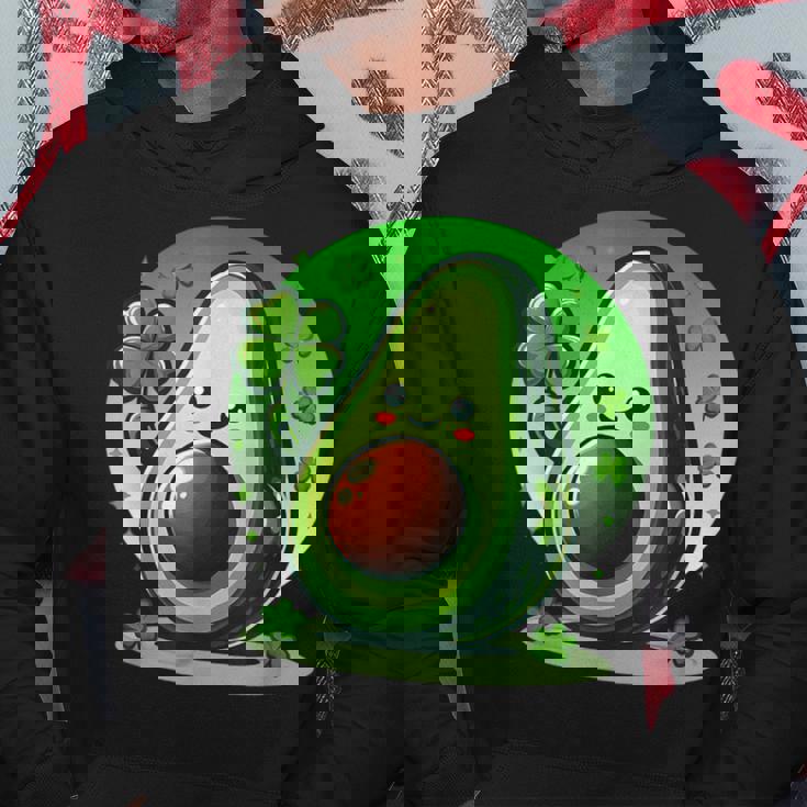 聖パトリックの日 アボカド 幸運の四つ葉のクローバー パーカー 面白い贈り物