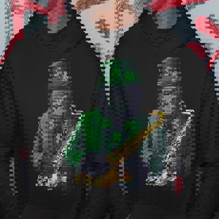 聖パトリックの日 ゴリラサックス パーカー 面白い贈り物