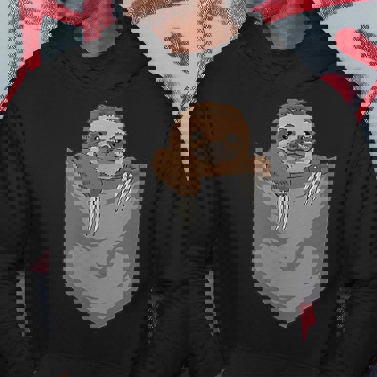 胸ポケットのナマケモノ 面白いナマケモノ パーカー 面白い贈り物