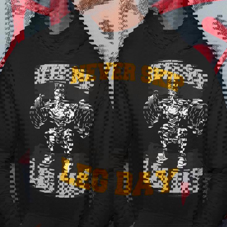 脚の日をスキップすることはありません 面白いワークアウト ジム メンズ ボディビル パーカー 面白い贈り物