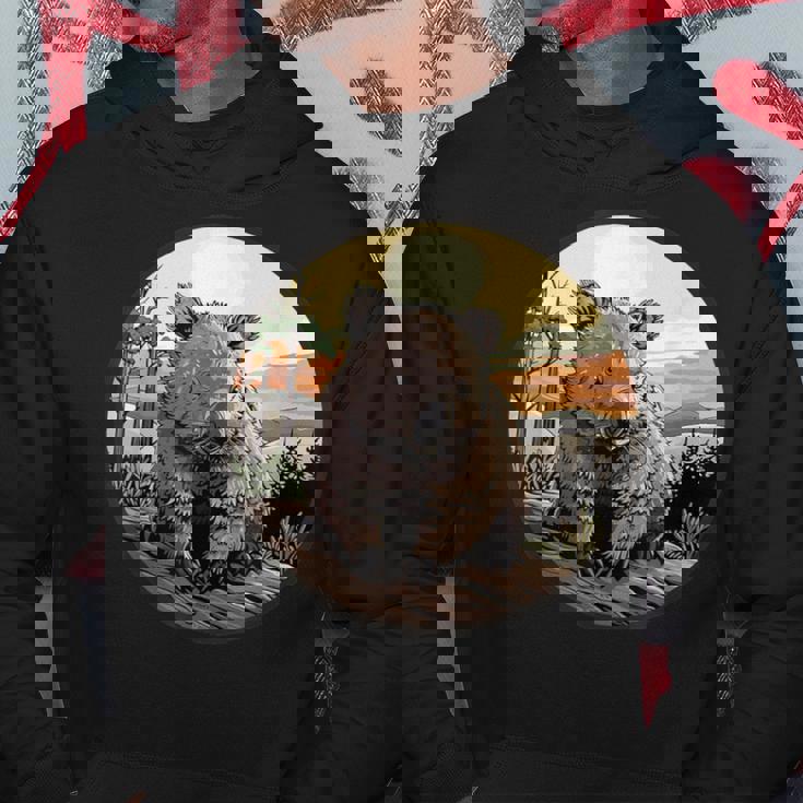 自然の中のウォンバット、ウォンバット パーカー 面白い贈り物