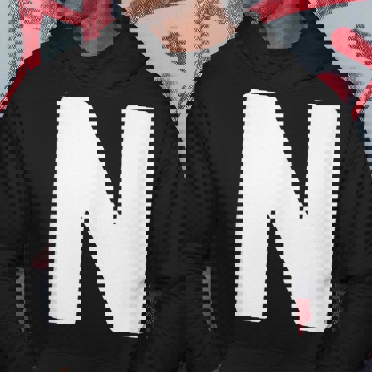 英文字 N 大文字 アルファベット モノグラム イニシャル パーカー 面白い贈り物