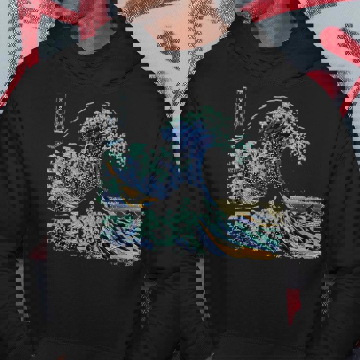 葛飾 北斎 神奈川沖浪裏 有名なヴィンテージアート スタイリッシュ Great Wave Hokusaitylish パーカー 面白い贈り物