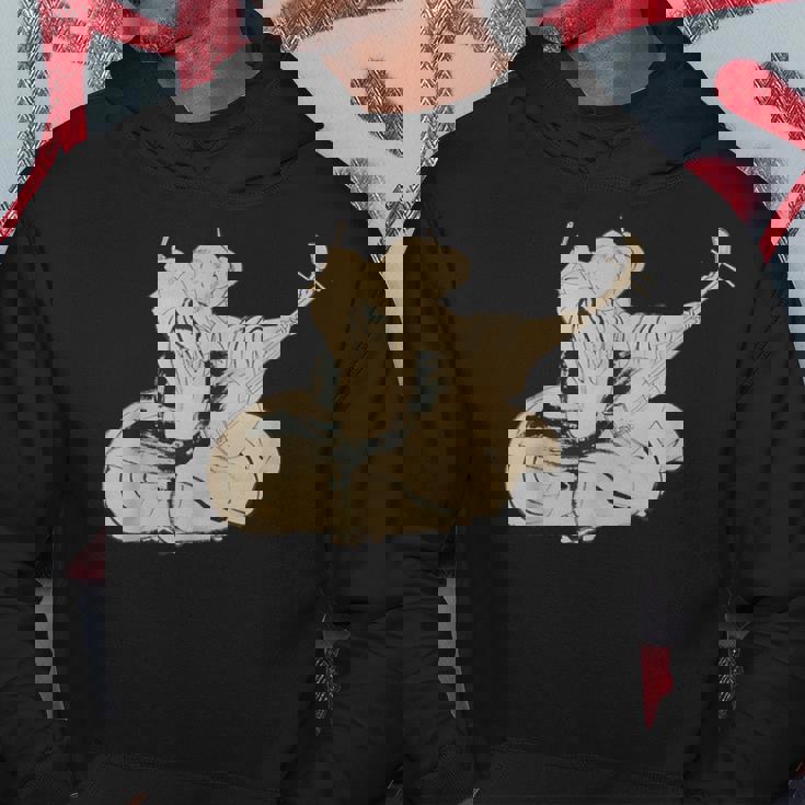 葛飾北斎作 三味線と座る女 パーカー 面白い贈り物