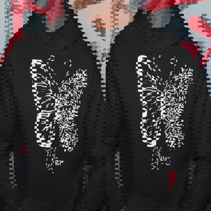 蝶と花、熱帯の花と蝶 パーカー 面白い贈り物