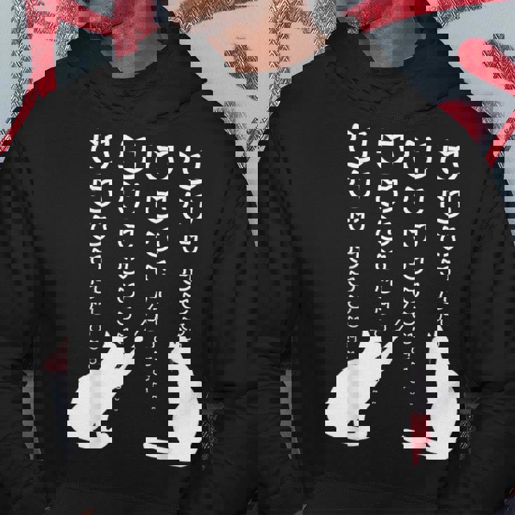 視力検査 猫の視力検査 おもしろ ネコ ねこ動物 シルエット モノトーン 白黒 黒猫 猫好き 猫の飼い主 パーカー 面白い贈り物