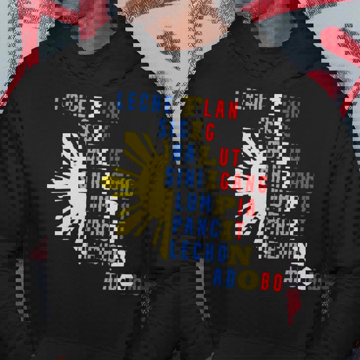 誇り高いフィリピン人のための有名な食べ物 フィリピンのデザイン パーカー 面白い贈り物