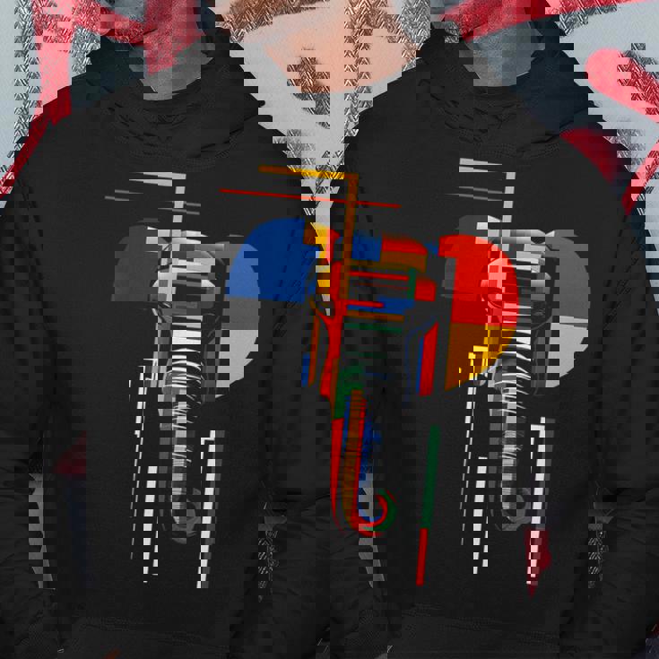 象 抽象 動物 アート 幾何学模様 グラフィック 象 パーカー 面白い贈り物