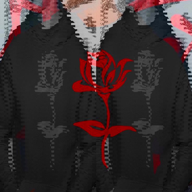 赤いバラ ミニマリスト お絵かき 花 薔薇 恋人 ガーデニング パーカー 面白い贈り物