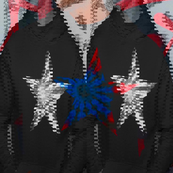 赤白と青 タイダイ 星 パーカー 面白い贈り物