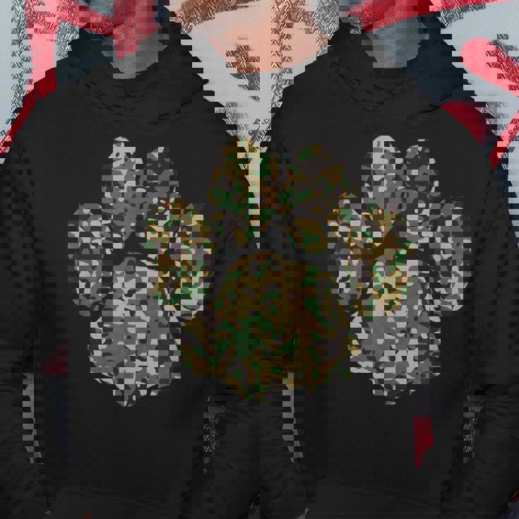 迷彩犬の足跡プリント アーミー犬 父親 パーカー 面白い贈り物