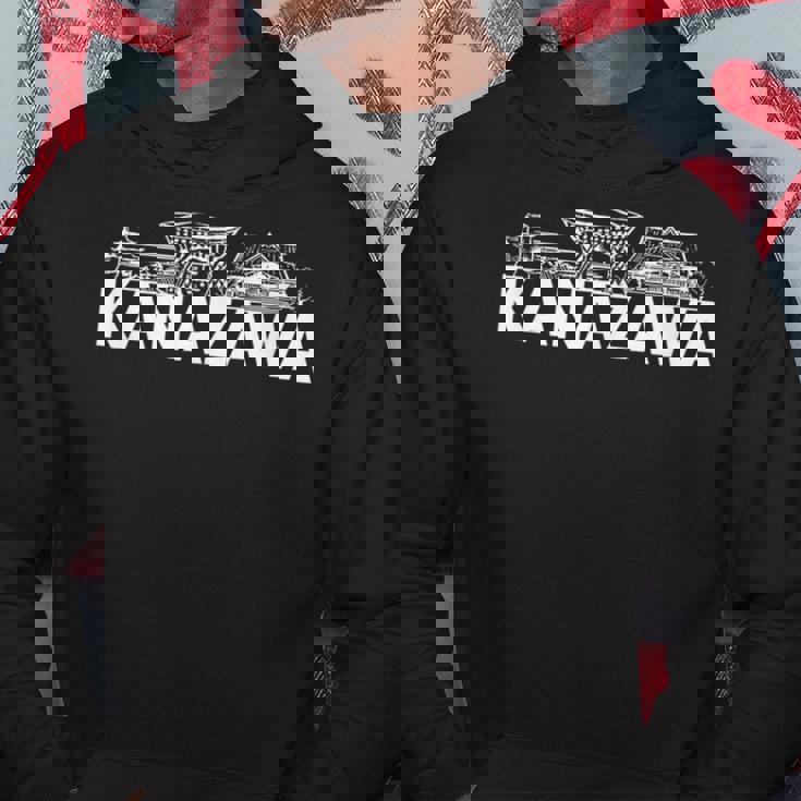 金沢 日本 都市 スカイライン シルエット アウトライン スケッチ パーカー 面白い贈り物