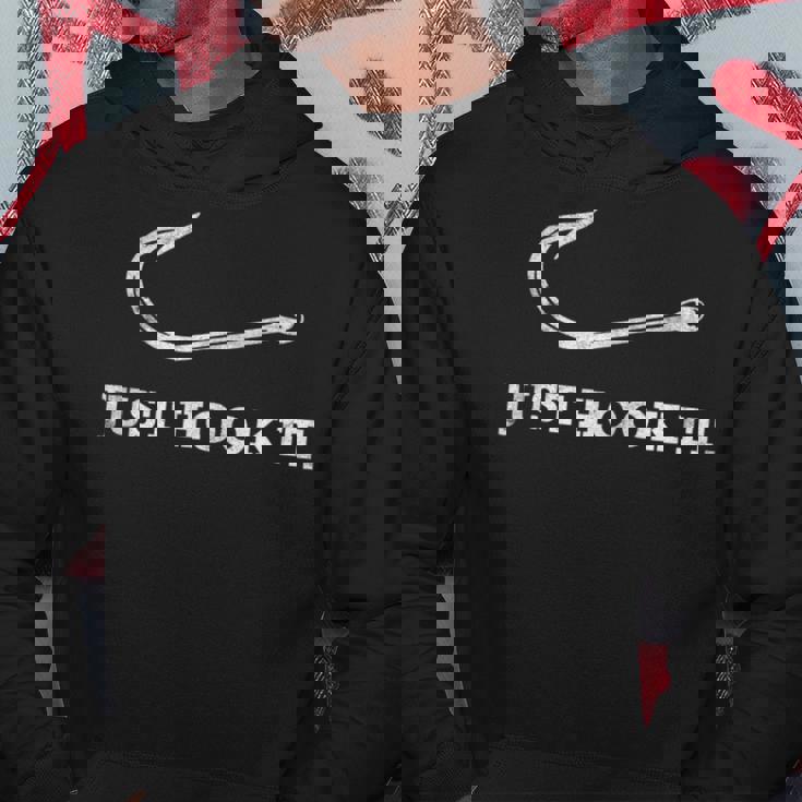 釣りしゃれレイクライフアドベンチャーをフックするだけ パーカー 面白い贈り物