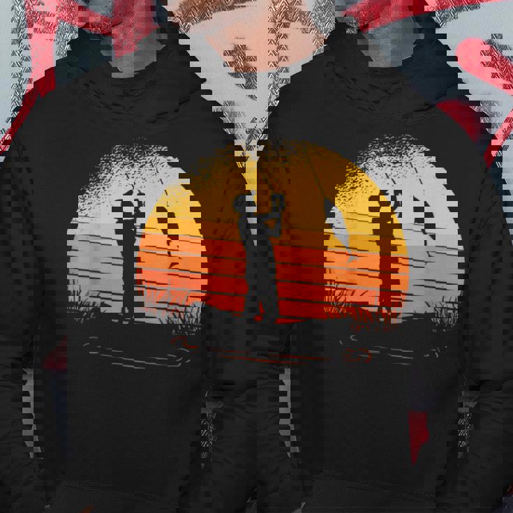 釣り人日没漁師釣り竿 パーカー 面白い贈り物