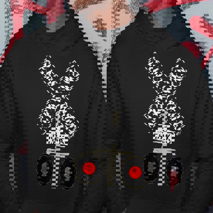 鉄道 踏切 ライト トラック 道路標識 パーカー 面白い贈り物