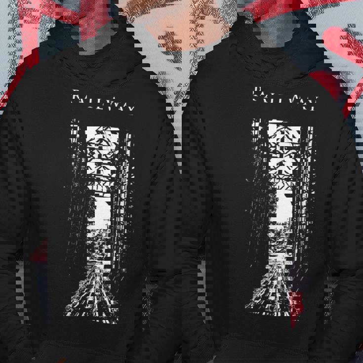 鉄道橋産業ヴィンテージ金属製列車機関車 Railway Train Bridge Industryintage パーカー 面白い贈り物