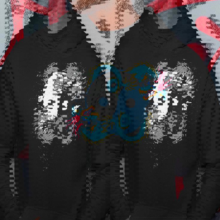 陰陽 太極竜デザイン 瞑想用 太極拳 パーカー 面白い贈り物