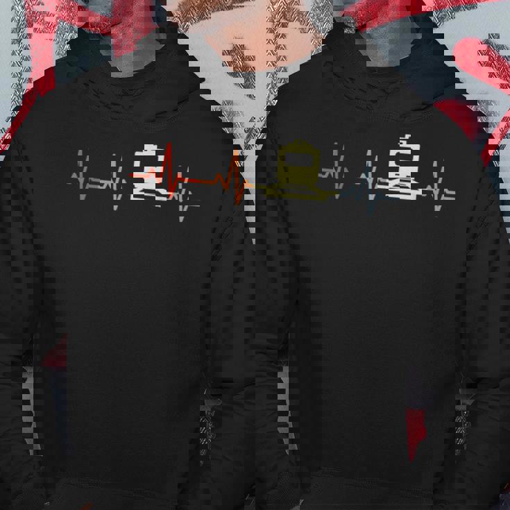 電車 Ecg ハートライン 鉄道ファン パーカー 面白い贈り物