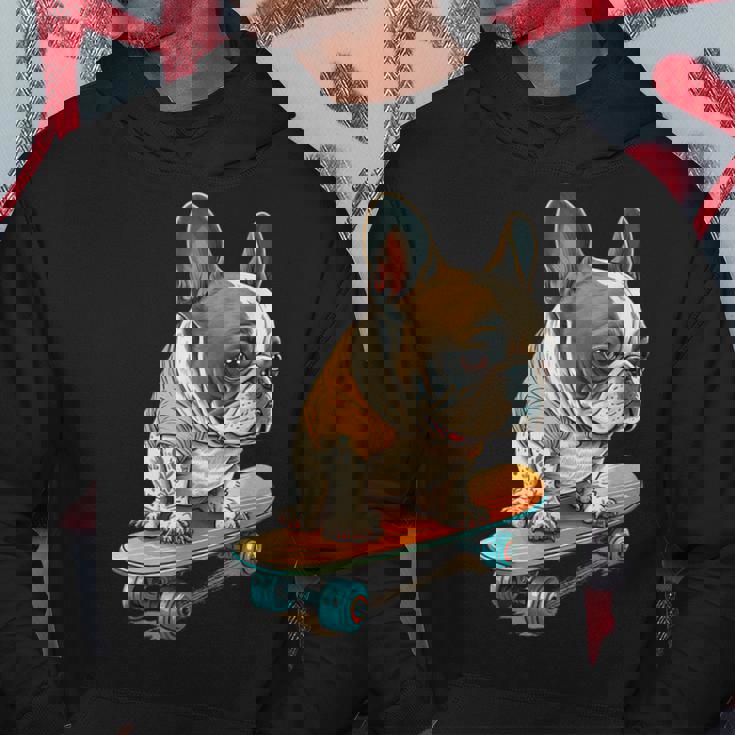 面白い フレンチブルドッグ スケートボード スケーター 犬 イングリッシュドッグ パーカー 面白い贈り物