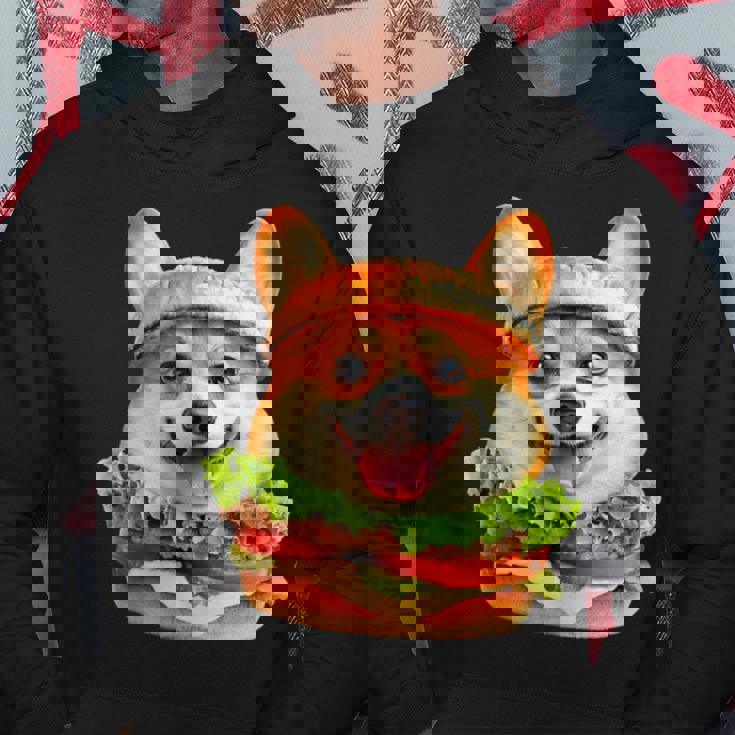 面白いtシャツ コーギー 犬 ハンバーガー メンズ 犬好き グッズ かわいい おもしろ 面白い 服 ネタ パーカー 面白い贈り物