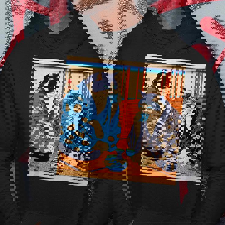 面白いtシャツ 猫 ネコ 酒 メンズ 猫好き グッズ おもしろ 面白い 服 ネタ にゃんこ 猫の下僕 浮世絵 パーカー 面白い贈り物