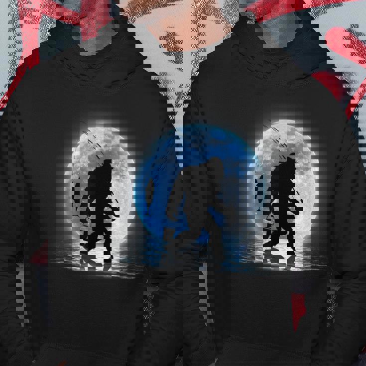 面白いtシャツ 釣りバカ 青い月と釣り人 メンズ おもしろ 面白い 服 オリジナル 海釣り 川釣り ビッグフット ネタ パーカー 面白い贈り物