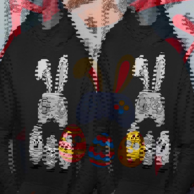 面白いイースタービデオゲームコントローラーと卵 パーカー 面白い贈り物