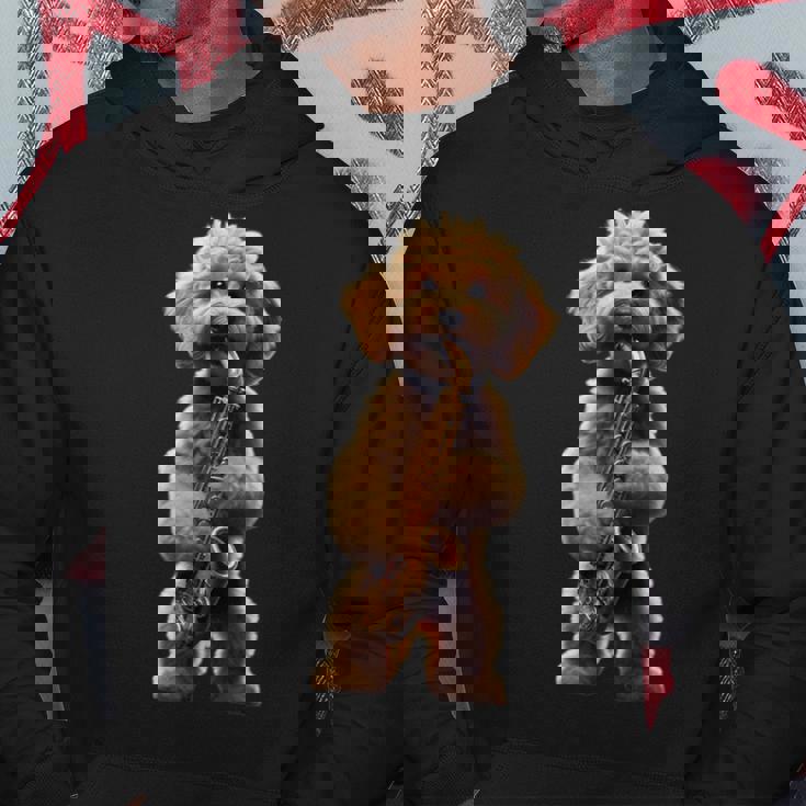 面白いオーケストラ サクソフォン ミュージシャン 落書き 犬 サックス パーカー 面白い贈り物