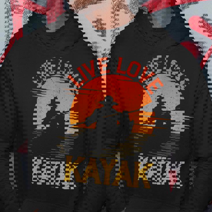 面白いカヤック愛好家 カヤックライブ ラブカヤック パーカー 面白い贈り物