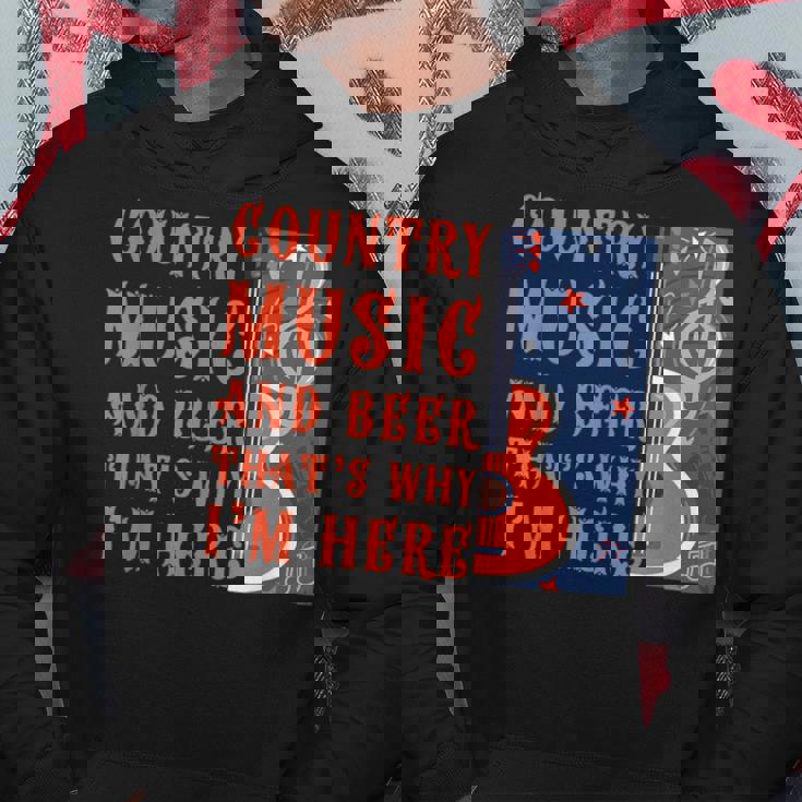 面白いカントリーミュージック&ビール音楽祭 アコースティックギター パーカー 面白い贈り物