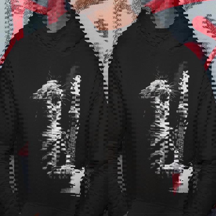 面白いギター 猫 ギターを弾く パーカー 面白い贈り物