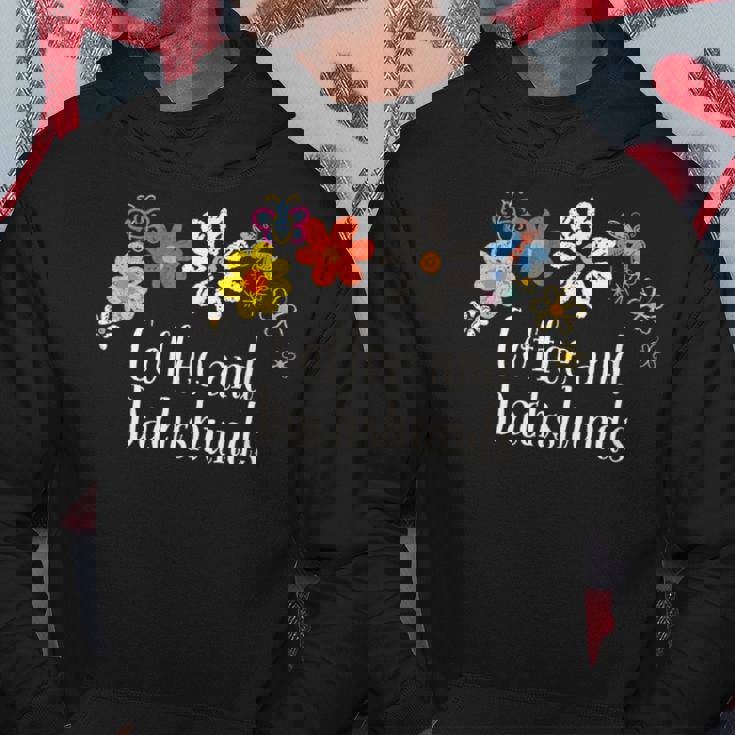 面白いコーヒーとダックスフントの花を言う パーカー 面白い贈り物