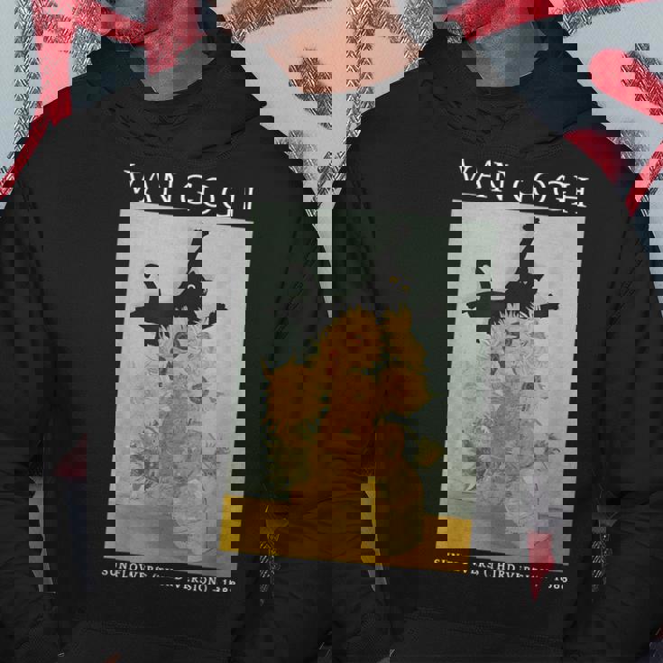 面白いゴッホ ひまわり 猫 ミーム ゴッホ アートグラフィック パーカー 面白い贈り物