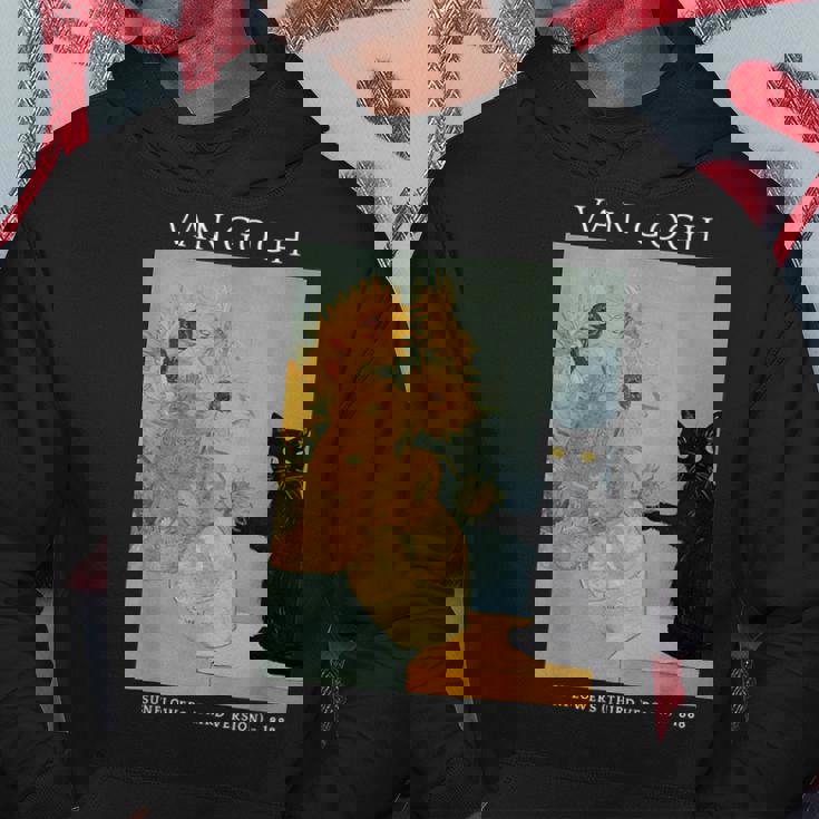 面白いゴッホ ひまわり 猫 ミーム ゴッホ アート パーカー 面白い贈り物