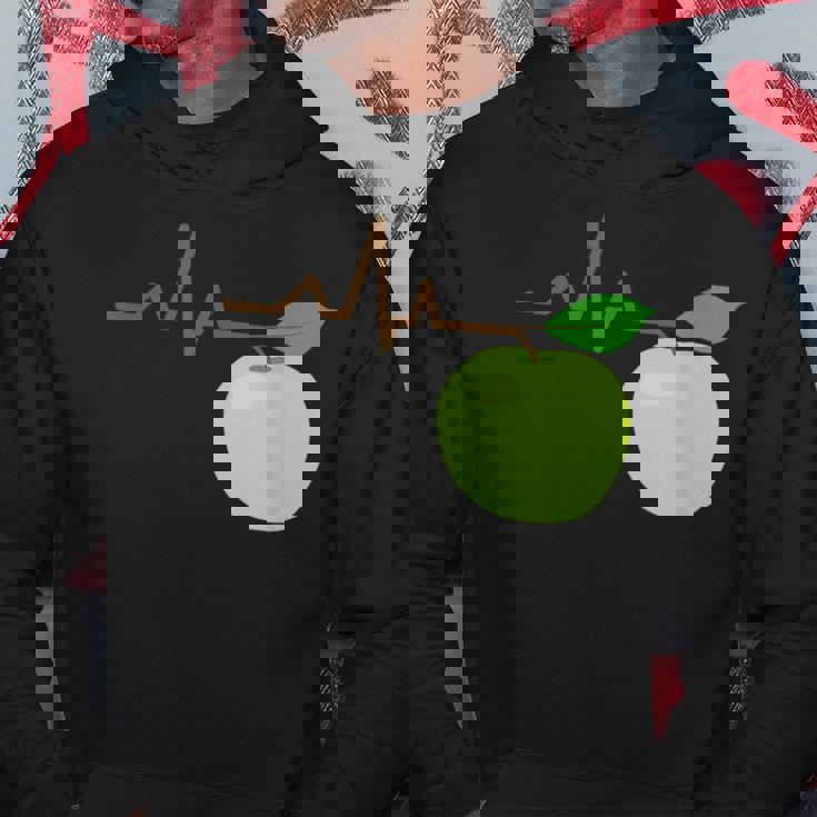 面白いハートビートekgアップルフルーツフルーツアップルギフト パーカー 面白い贈り物