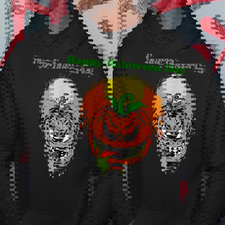 面白いパンプキン&ムーン ハッピーハロウィンデー パーカー 面白い贈り物