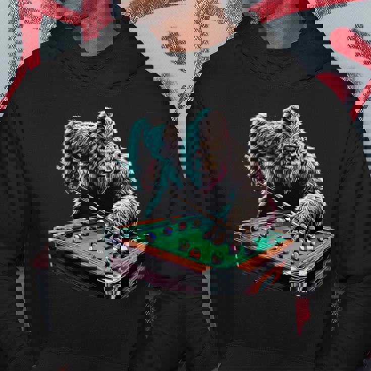 面白いビッグフットサスカッチ ビリヤード プールプレーヤー 男性 男の子 パーカー 面白い贈り物