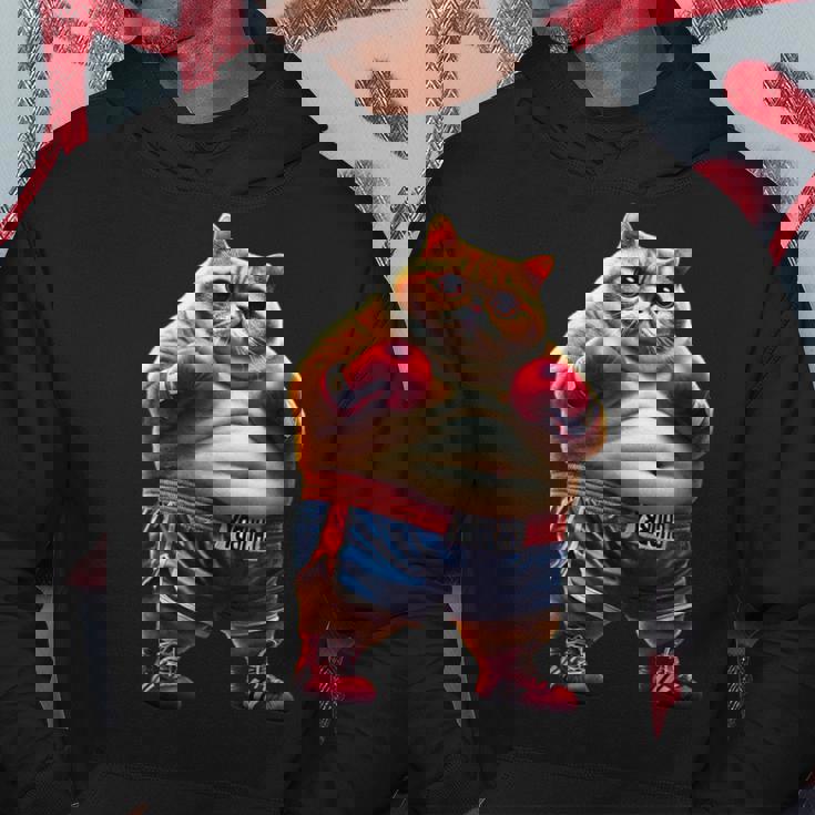 面白いボクシング ジム ワークアウト 猫 ボクシング グローブ アニメ ミーム パーカー 面白い贈り物