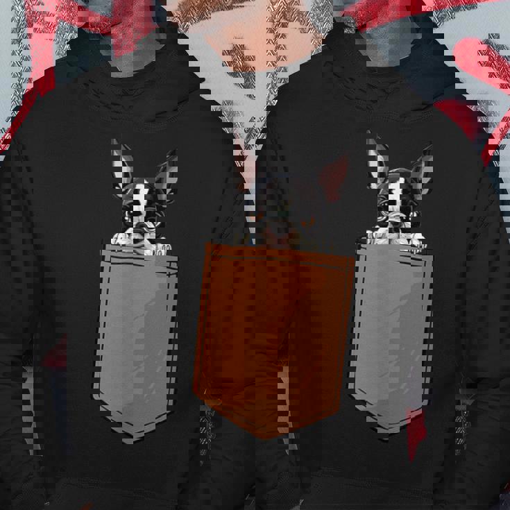 面白いボストンテリア 犬のポケットデザイン ボストンテリア愛好家 パーカー 面白い贈り物