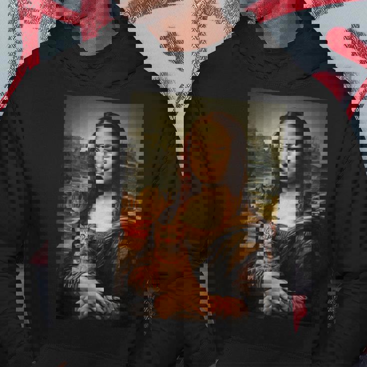 面白い猫 モナリザ 絵画 アート ママ お父さん パーカー 面白い贈り物