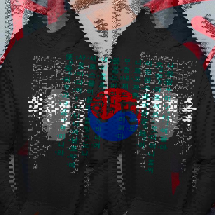 韓国国旗 ハングルアルファベット付き パーカー 面白い贈り物