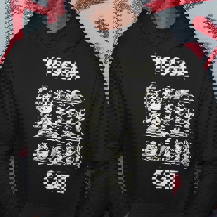 魅力的な禅猫のポーズ 気まぐれな猫ヨガ パーカー 面白い贈り物