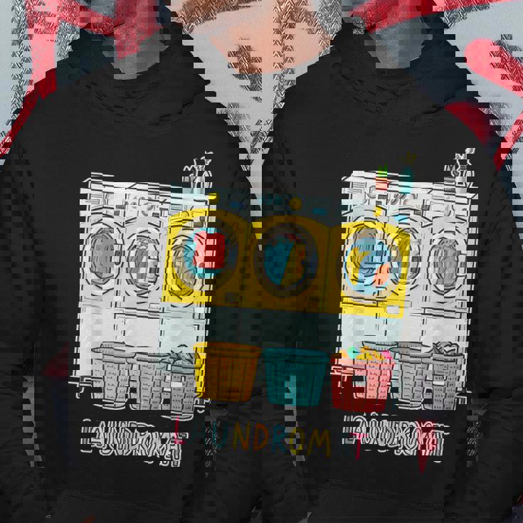 鮮やかでカラフルなコインランドリーテーマ カジュアル パーカー 面白い贈り物