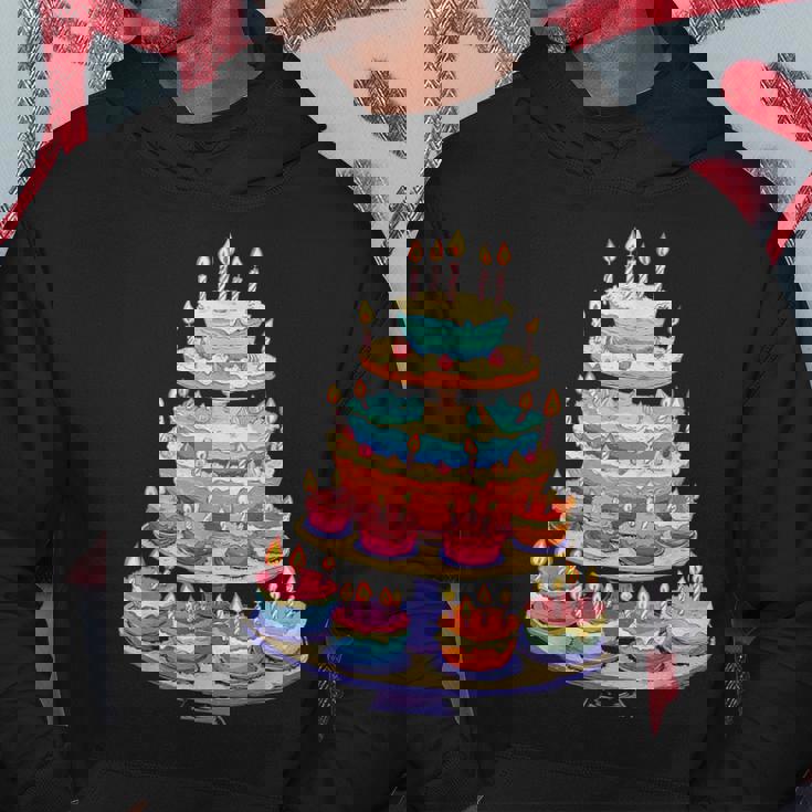 鮮やかな多層バースデーケーキ パーカー 面白い贈り物