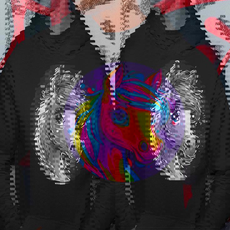 鮮やかな虹色の馬の魔法の夢 パーカー 面白い贈り物