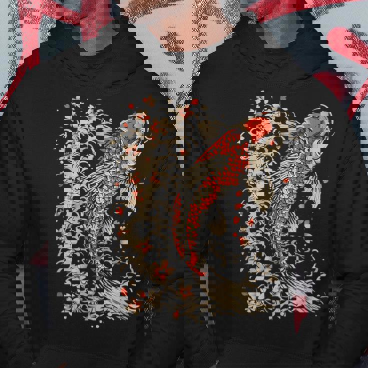 鯉 アジアン 鯉 錦鯉 魚 さくら 桜 季節 パーカー 面白い贈り物